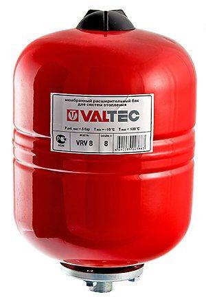 Мембранный расширительный бак для систем отопления Valtec 8 л.   VT.RV.R.060008